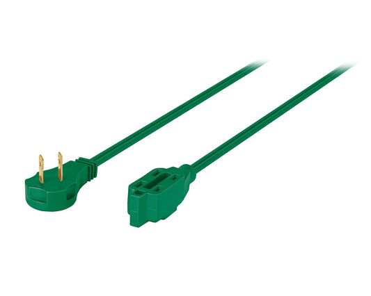 Extensión eléctrica doméstica de 5 m con clavija plana verde