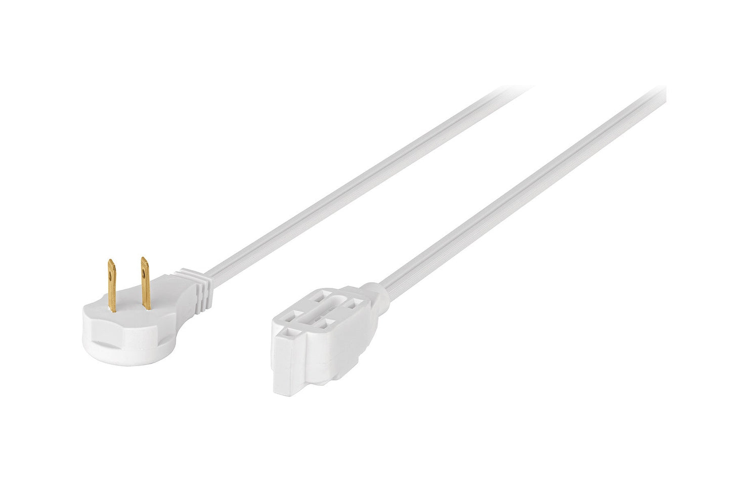 Extensión eléctrica doméstica de 6 m con clavija plana blanca