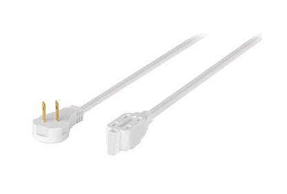 Extensión eléctrica doméstica de 6 m con clavija plana blanca