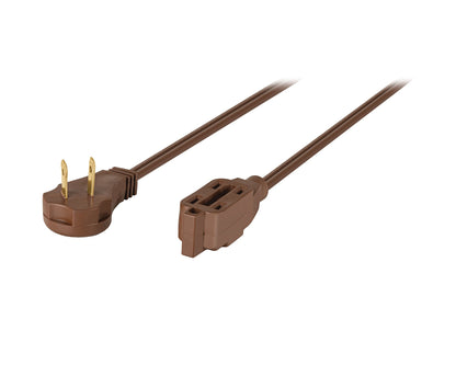 Extensión eléctrica doméstica de 6 m con clavija plana café