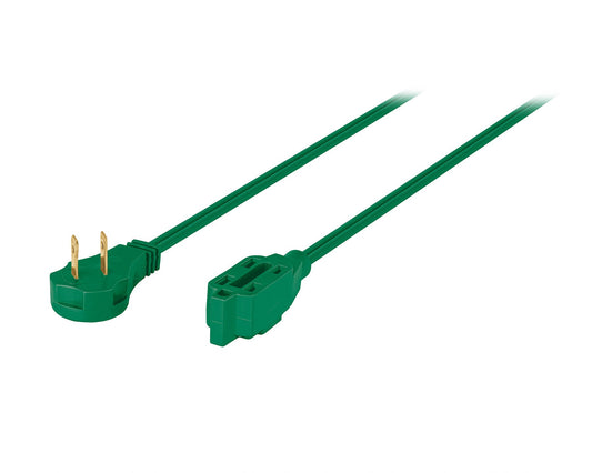 Extensión eléctrica doméstica de 6 m con clavija plana verde