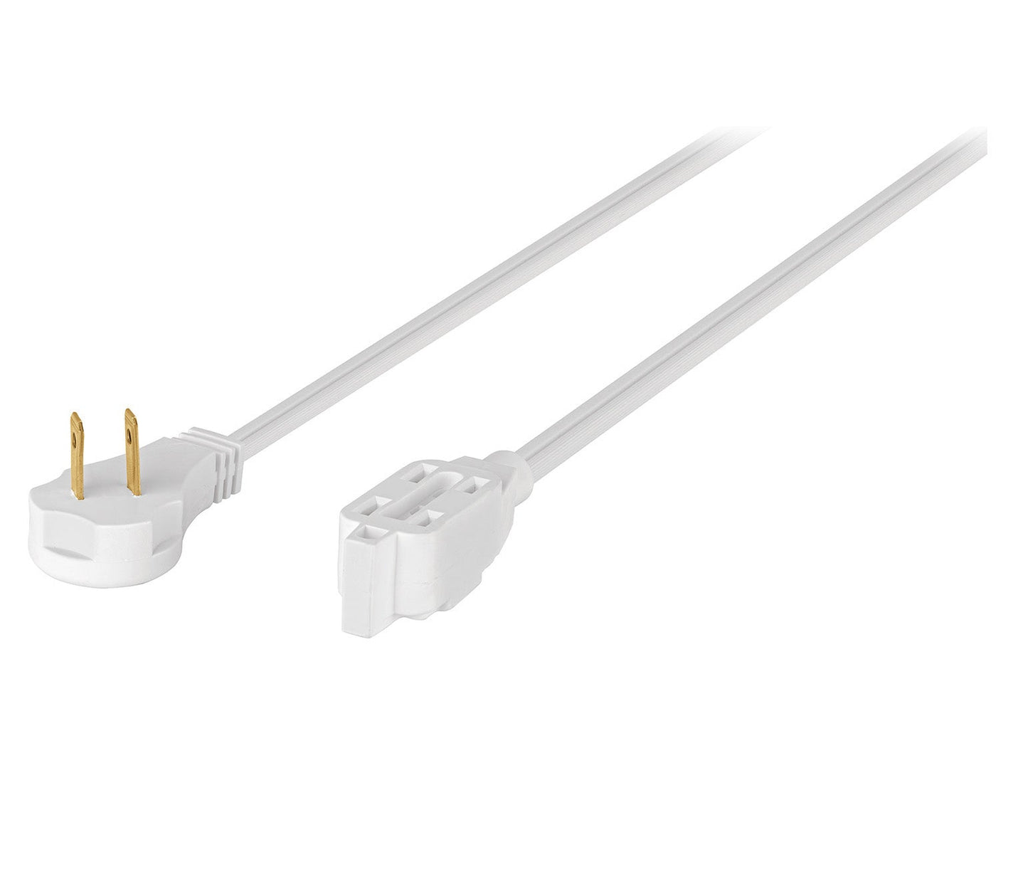 Extensión eléctrica doméstica de 8 m con clavija plana blanca