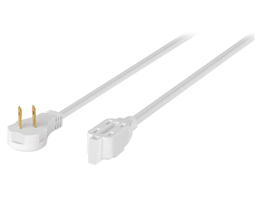 Extensión eléctrica doméstica de 8 m con clavija plana blanca