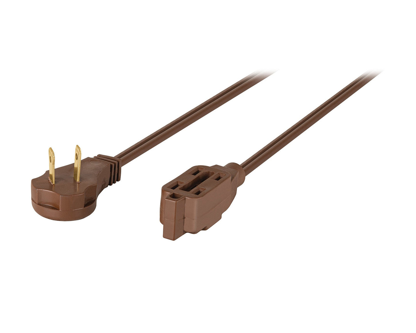 Extensión eléctrica doméstica de 8 m con clavija plana café