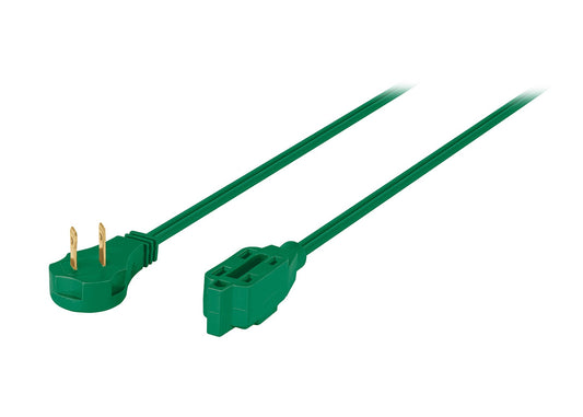 Extensión eléctrica doméstica de 8 m con clavija plana verde