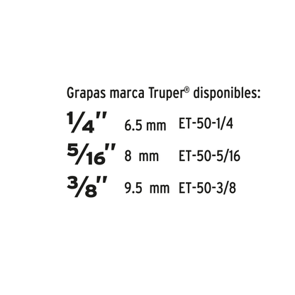Engrapadora tipo martillo de uso rudo con cuerpo de acero niquelado y mango antiderrapante