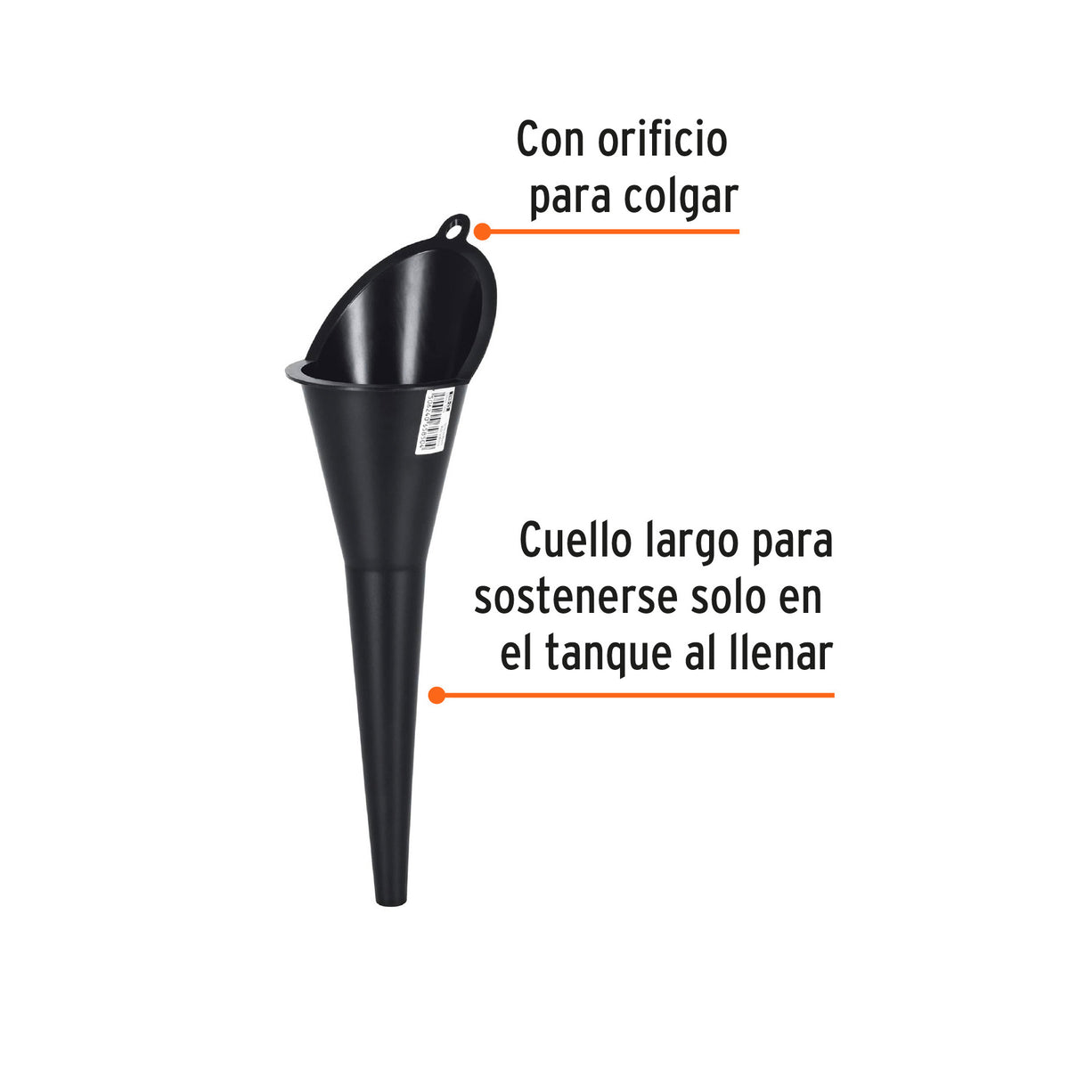 Embudo plástico 250 ml cuello rígido