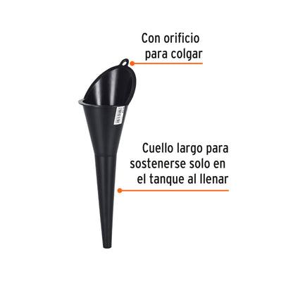 Embudo plástico 250 ml cuello rígido