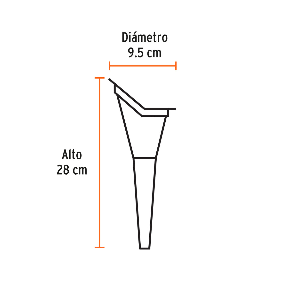 Embudo plástico 250 ml cuello rígido