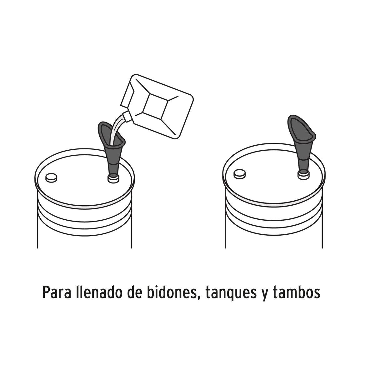 Embudo plástico 250 ml cuello rígido