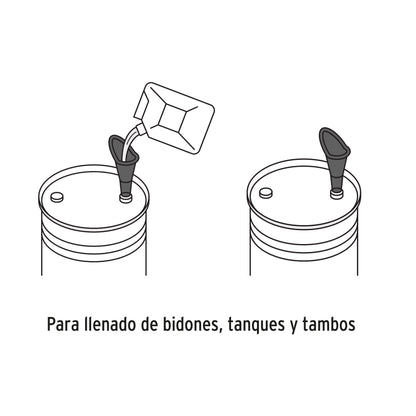 Embudo plástico 250 ml cuello rígido