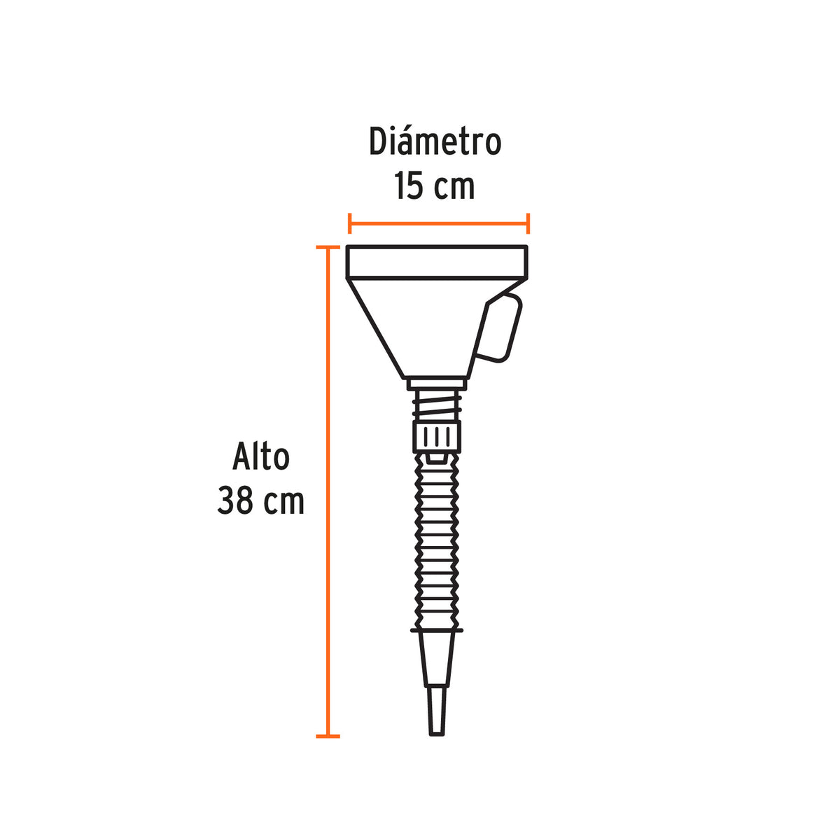 Embudo plástico 500 ml con filtro