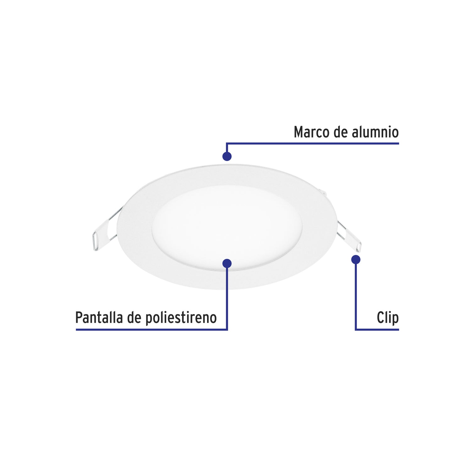 Luminario LED plafón de 6 W con luz de día ultradelgado redondo