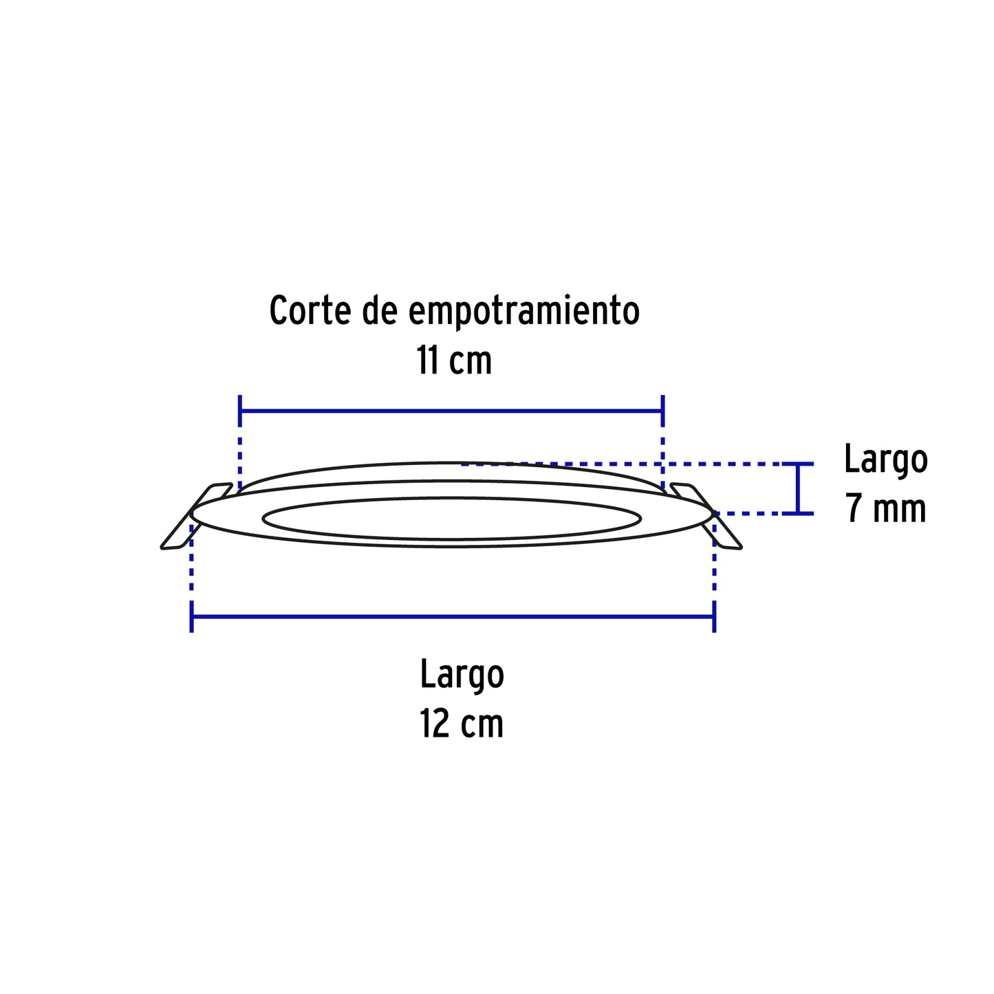 Luminario LED plafón de 6 W con luz de día ultradelgado redondo