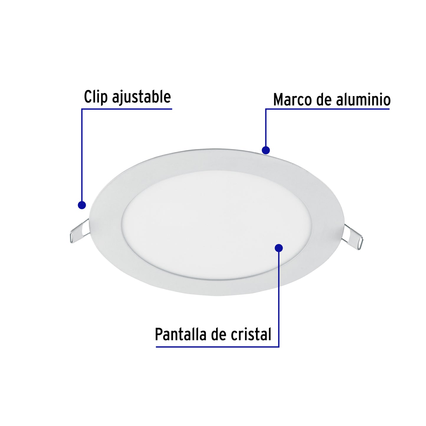 Luminario LED plafón de 12 W con luz de día ultradelgado redondo