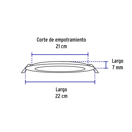 Luminario LED plafón de 18 W con luz de día ultradelgado redondo