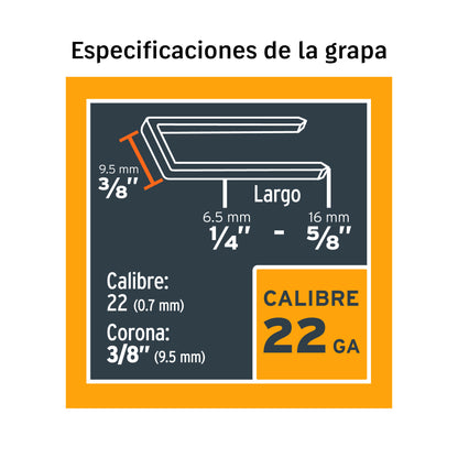Engrapadora neumática calibre 22