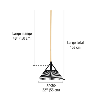 Escoba plástica flexible para jardín mango 48