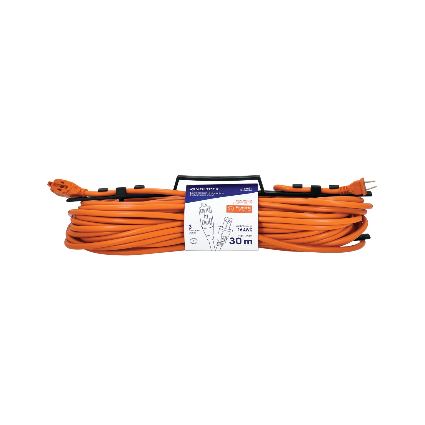 Extensión eléctrica de uso rudo de 30 m con calibre 2x16 AWG