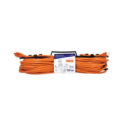 Extensión eléctrica de uso rudo de 30 m con calibre 2x16 AWG