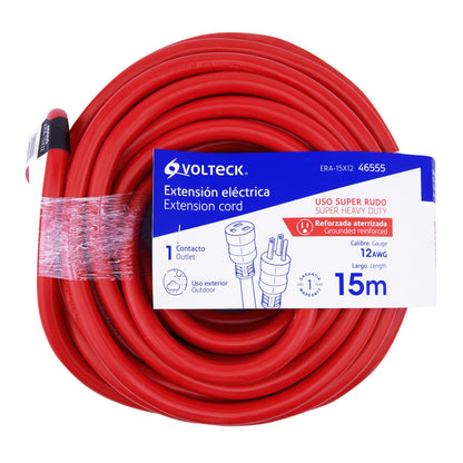 Extensión reforzada aterrizada 15 m 3x12 AWG · vista 2