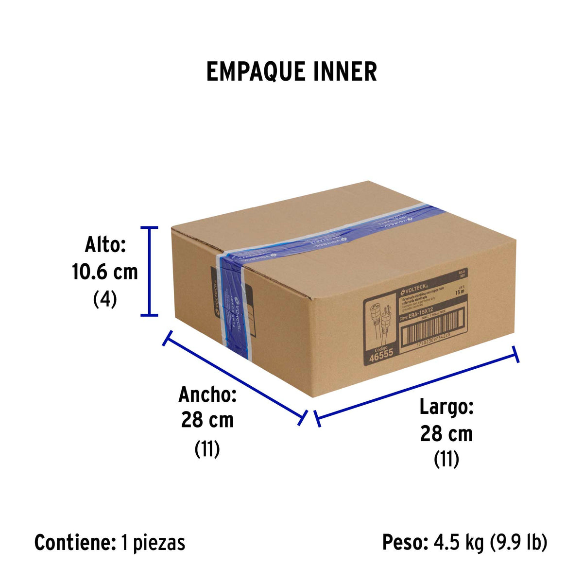 Extensión reforzada aterrizada 15 m 3x12 AWG · vista 6