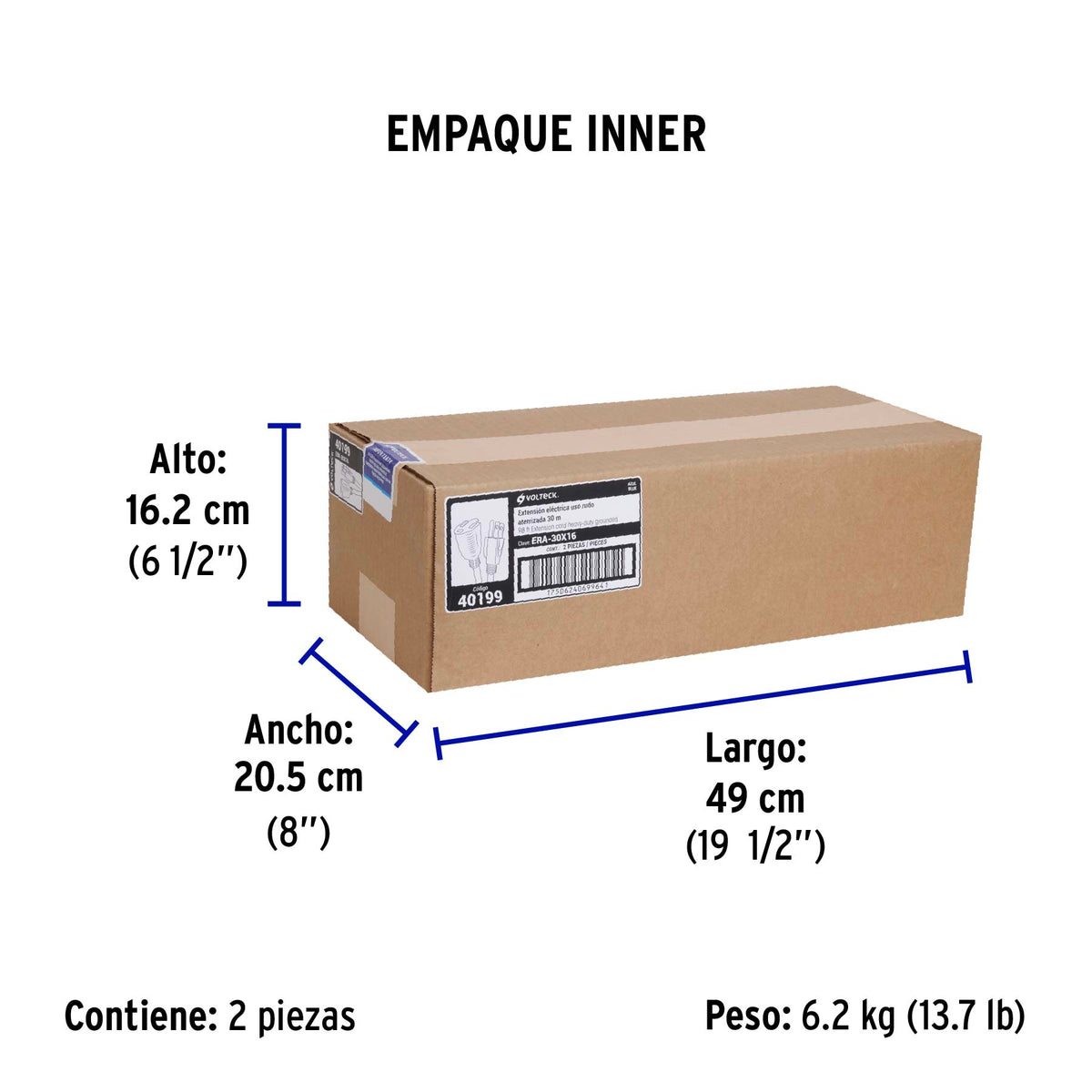 Extensión de uso rudo aterrizada 30 m calibre 16 · vista 5