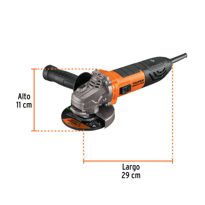 Esmeriladora angular de 1100 W y con interruptor de uso continuo
