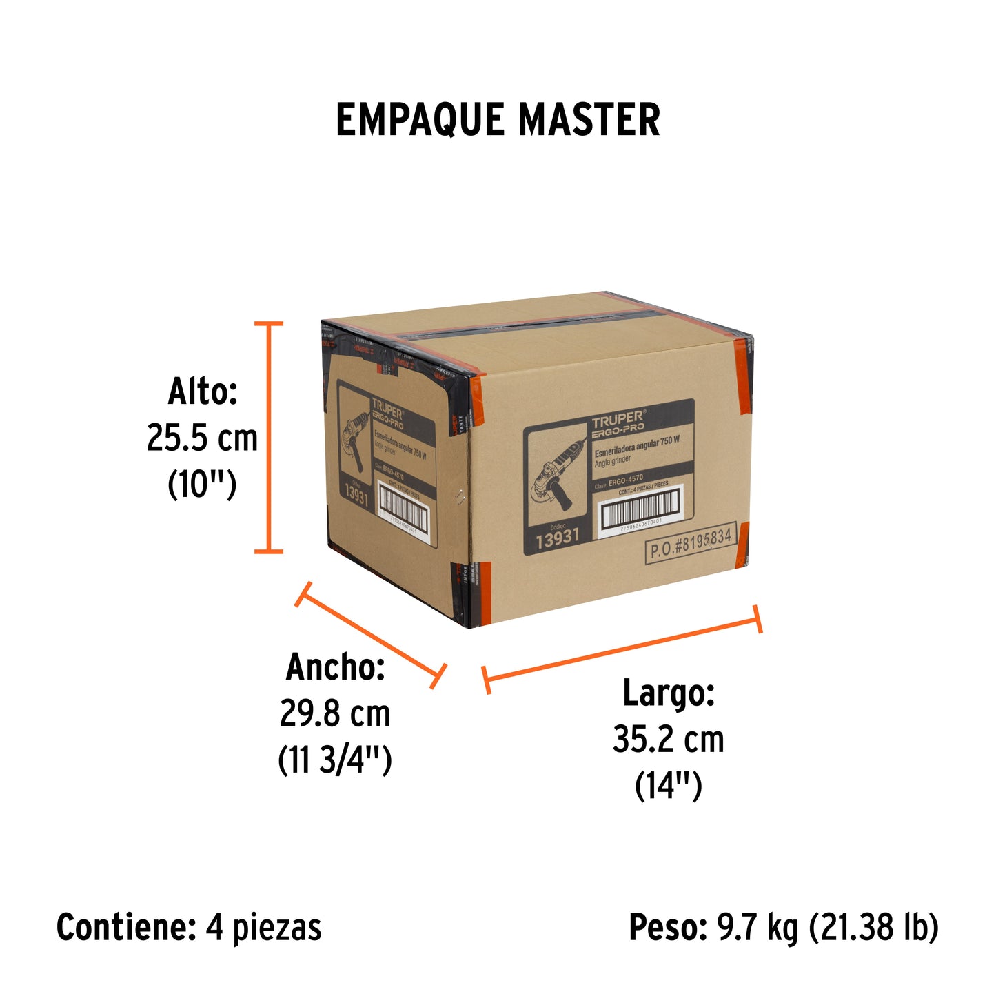 Esmeriladora angular de 750 W y con interruptor de uso continuo