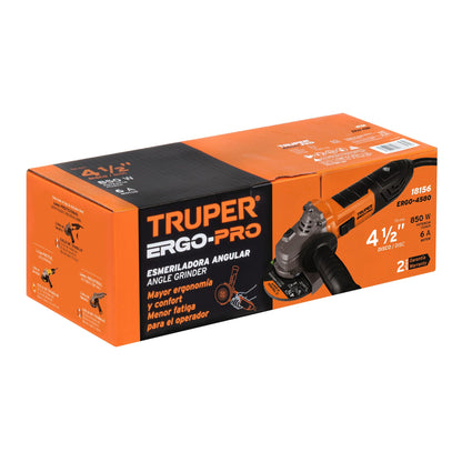 Esmeriladora angular de 950 W y  con interruptor de uso continuo
