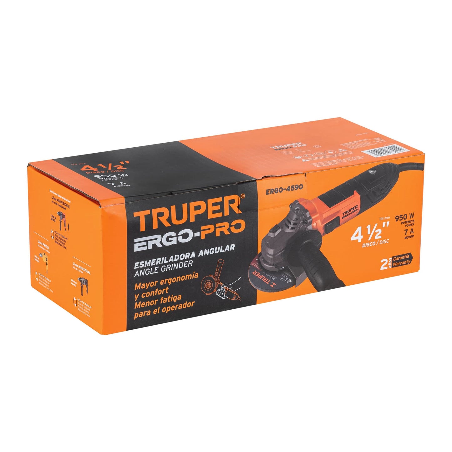 Esmeriladora angular de 950 W y  con interruptor de uso continuo