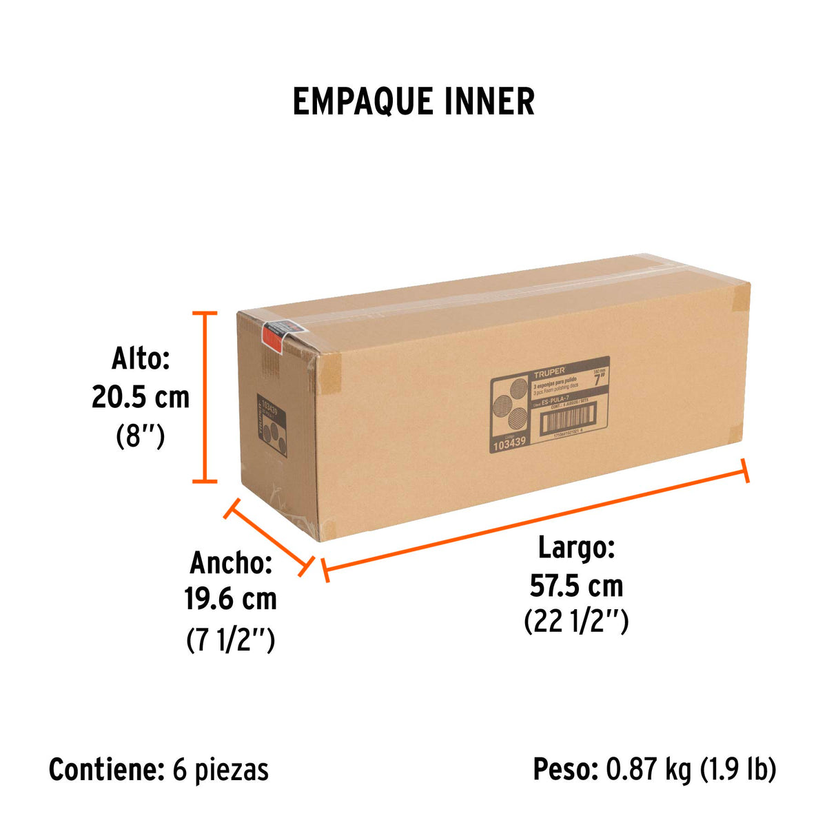 Juego de 3 esponjas para pulir de 7" hook and loop · vista 5