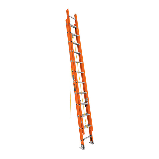Escalera de extensión de 24 peldaños Tipo II fabricada en fibra de vidrio