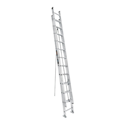 Escalera de extensión tipo III de 24 peldaños con polea y cuerda
