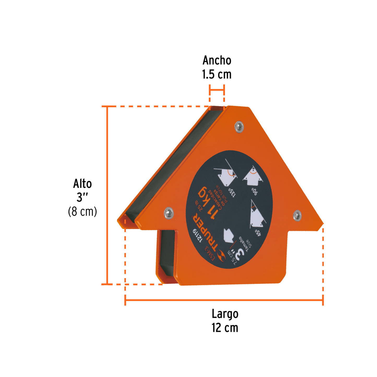 Escuadra magnética para soldar de 3 pulgadas