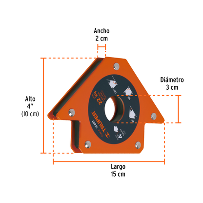 Escuadra magnética para soldar de 4 pulgadas