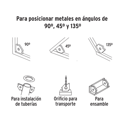 Escuadra magnética para soldar de 4 pulgadas