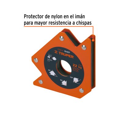 Escuadra magnética para soldar de 4 pulgadas