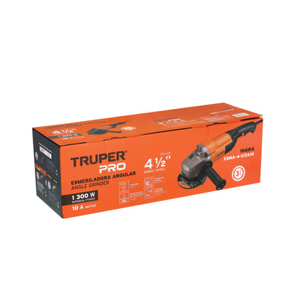 Esmeriladora angular de 1300 W y con interruptor de uso continuo
