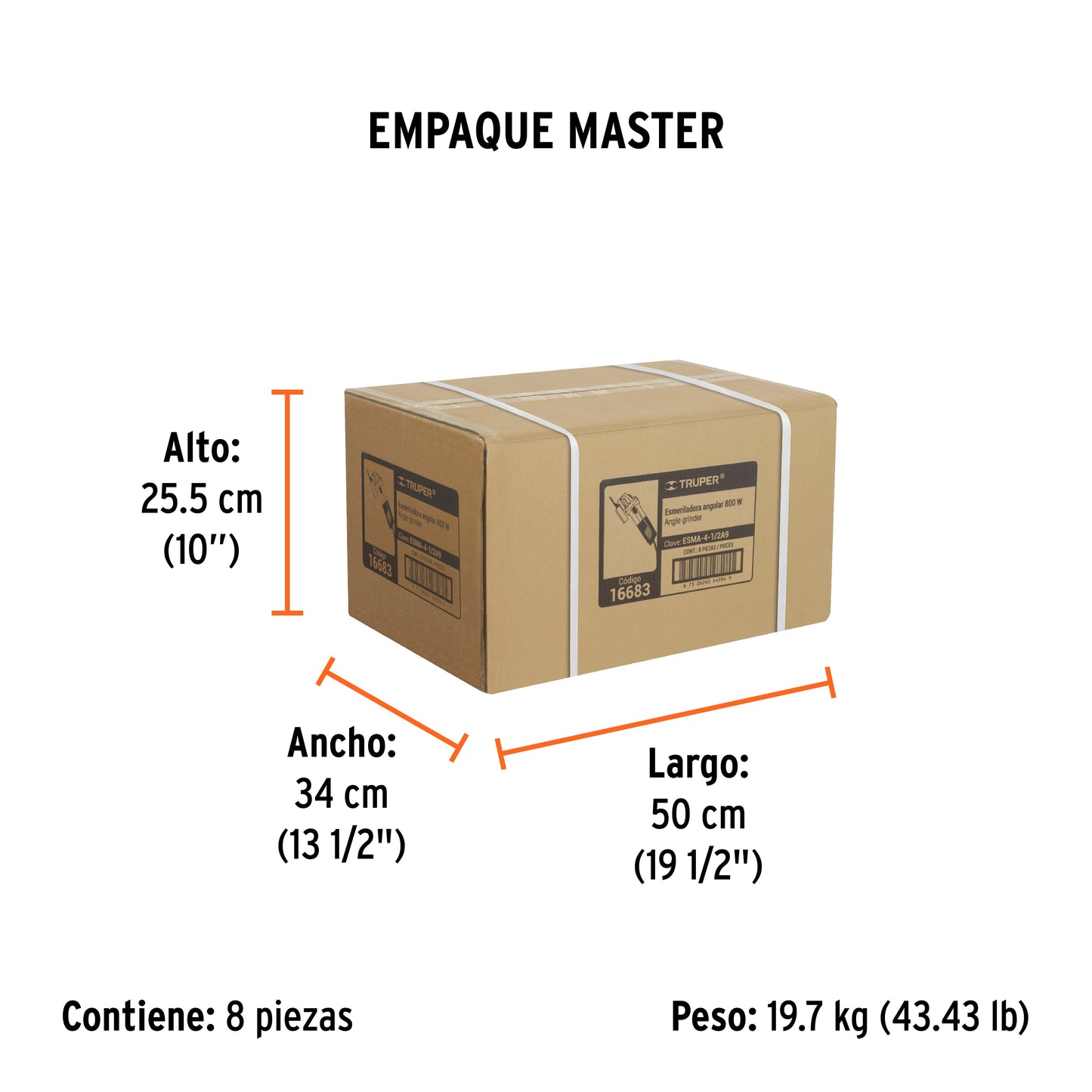 Esmeriladora angular de 800 W y con interruptor de uso continuo