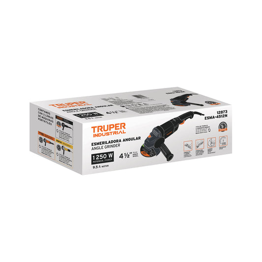 Esmeriladora angular de 4-1/2 pulgadas de 1250 W con motor de alto desempeño