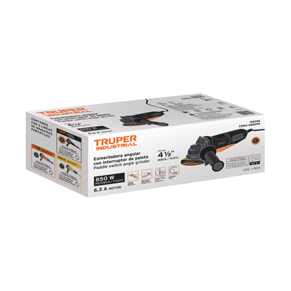 Esmeriladora angular de 850 W y con interruptor tipo paleta