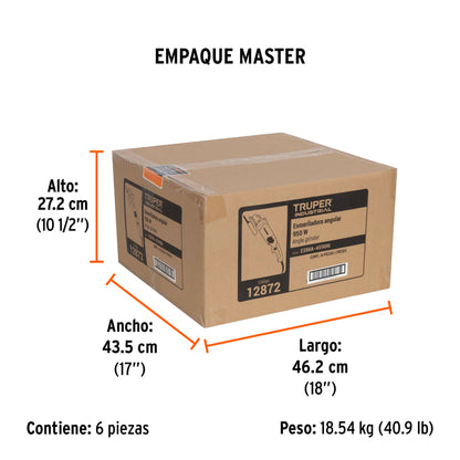 Esmeriladora angular de 950 W y con interruptor de uso continuo