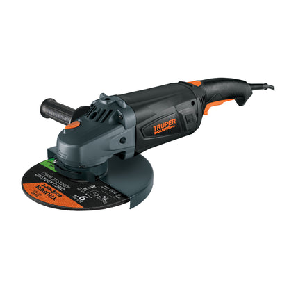 Esmeriladora angular de 2450 W y disco de 9 pulgadas con interruptor de uso continuo