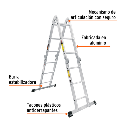 Escalera multiposición tipo I con 12 peldaños
