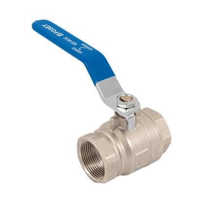 Válvula de esfera de latón roscable de 1 1/4 pulgadas alta presión con maneral de acero