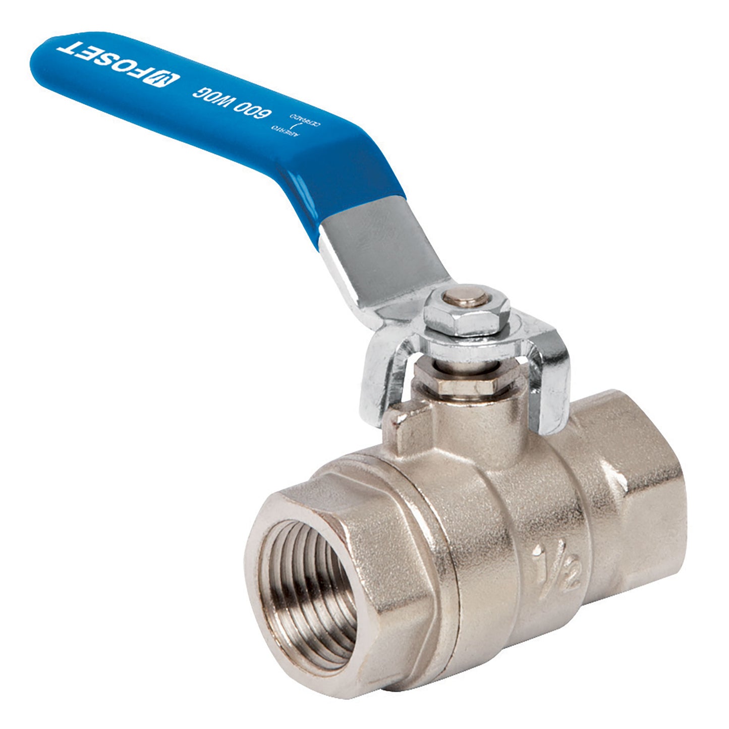 Válvula de esfera de latón roscable de 1/2 pulgada alta presión con maneral de acero