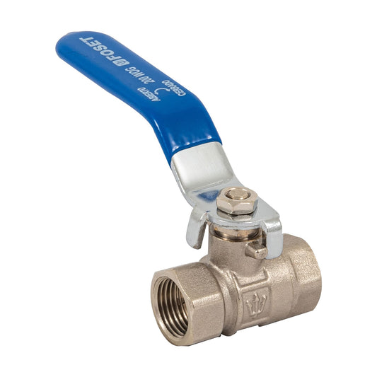 Válvula de esfera de latón roscable de 3/8 pulgada con maneral de acero
