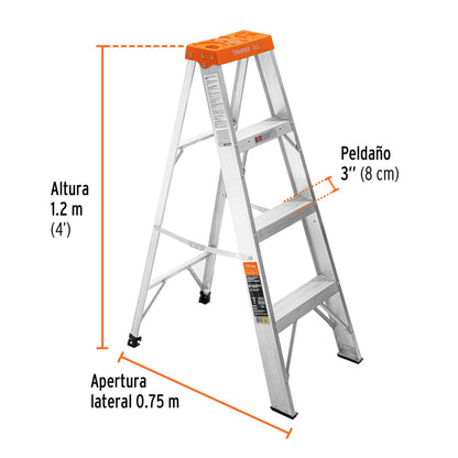 Escalera de tijera tipo II con 3 peldaños