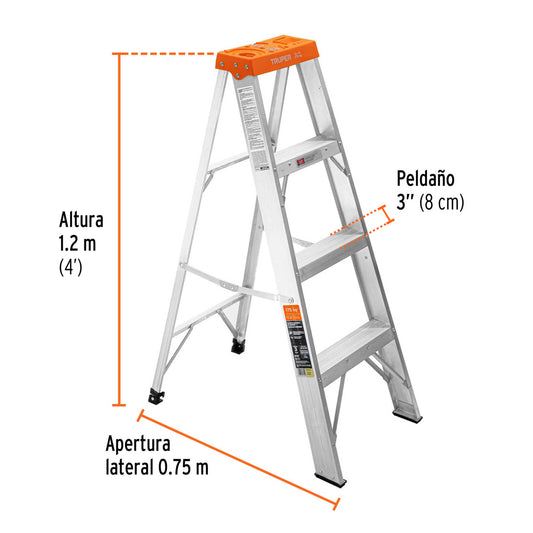 Escalera de tijera tipo II con 3 peldaños